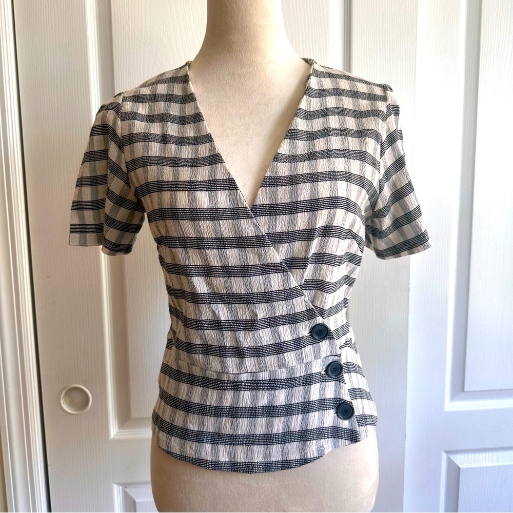 Mango plaid button blouse
